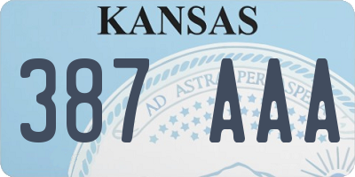 KS license plate 387AAA