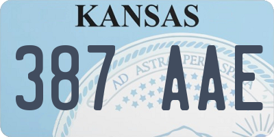 KS license plate 387AAE