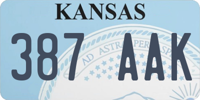 KS license plate 387AAK