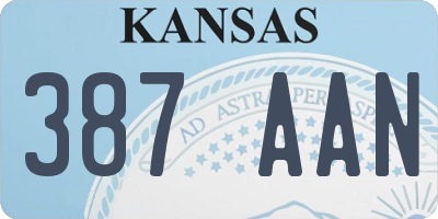 KS license plate 387AAN