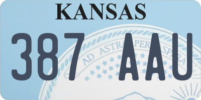 KS license plate 387AAU