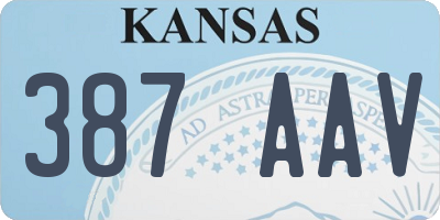 KS license plate 387AAV