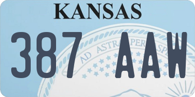 KS license plate 387AAW
