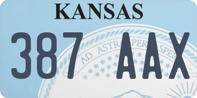 KS license plate 387AAX