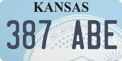 KS license plate 387ABE