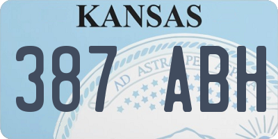 KS license plate 387ABH