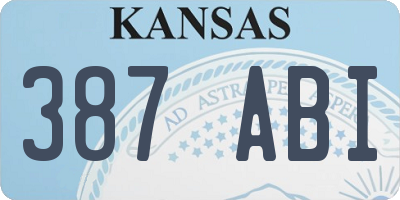 KS license plate 387ABI