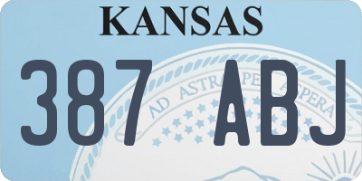 KS license plate 387ABJ