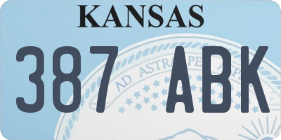 KS license plate 387ABK