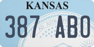 KS license plate 387ABO