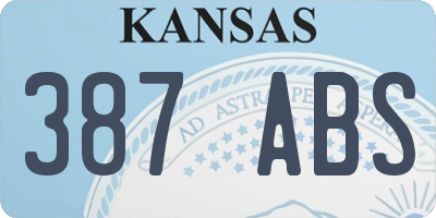 KS license plate 387ABS