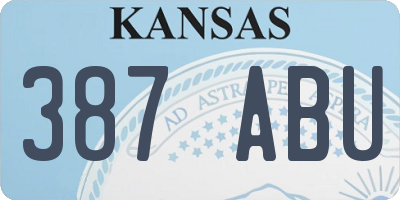 KS license plate 387ABU