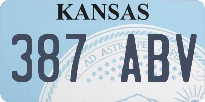KS license plate 387ABV