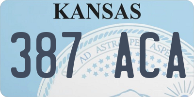 KS license plate 387ACA