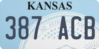KS license plate 387ACB
