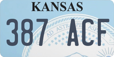 KS license plate 387ACF