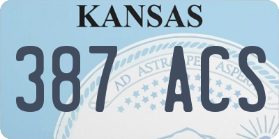 KS license plate 387ACS