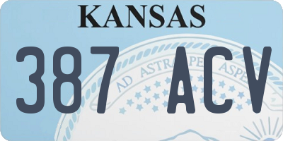 KS license plate 387ACV