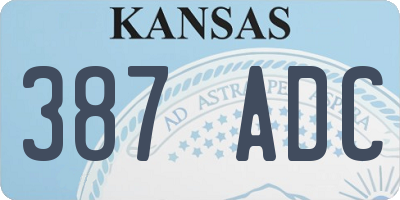 KS license plate 387ADC