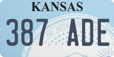 KS license plate 387ADE