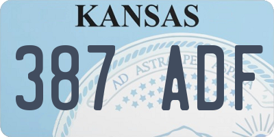 KS license plate 387ADF
