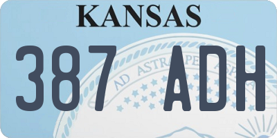KS license plate 387ADH