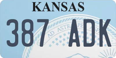 KS license plate 387ADK
