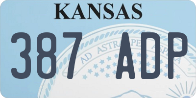 KS license plate 387ADP