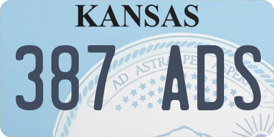 KS license plate 387ADS