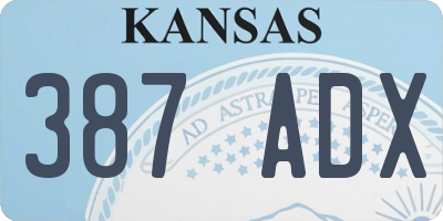 KS license plate 387ADX