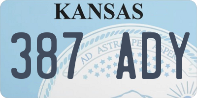 KS license plate 387ADY