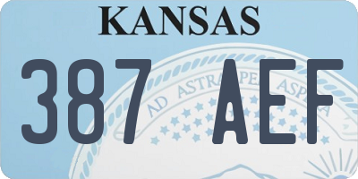 KS license plate 387AEF