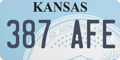 KS license plate 387AFE