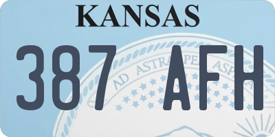 KS license plate 387AFH
