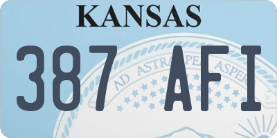 KS license plate 387AFI