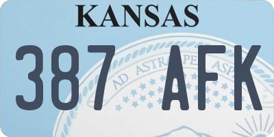 KS license plate 387AFK