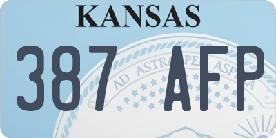 KS license plate 387AFP