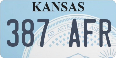 KS license plate 387AFR