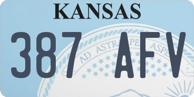 KS license plate 387AFV
