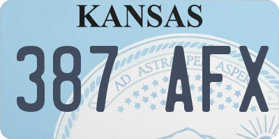 KS license plate 387AFX