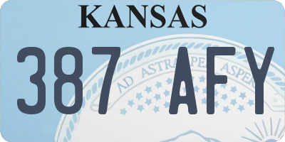 KS license plate 387AFY