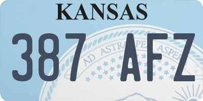 KS license plate 387AFZ