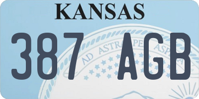 KS license plate 387AGB