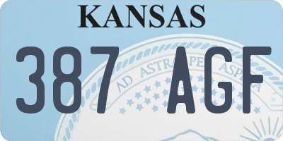 KS license plate 387AGF