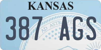 KS license plate 387AGS