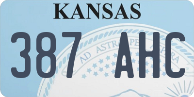 KS license plate 387AHC