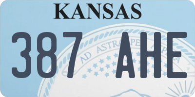 KS license plate 387AHE