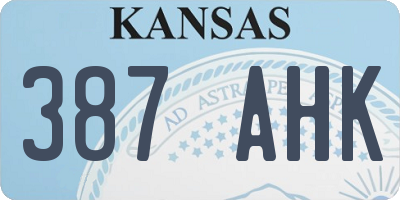 KS license plate 387AHK