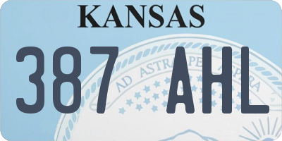 KS license plate 387AHL