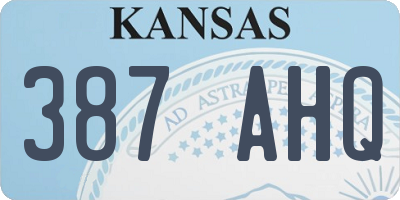 KS license plate 387AHQ